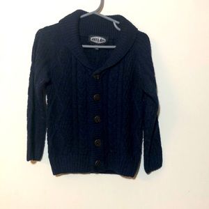 3T Navy Cable Knit sweater button down EUC